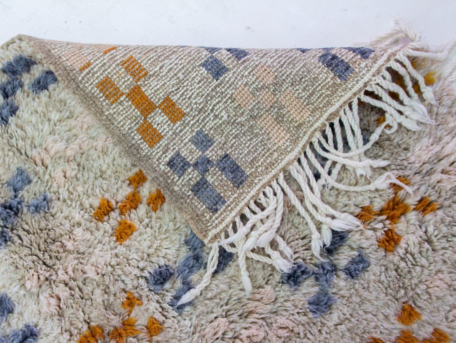 Blue And Orange Beni Ourain Rug