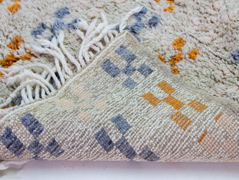 Blue And Orange Beni Ourain Rug