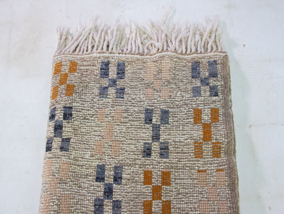 Blue And Orange Beni Ourain Rug