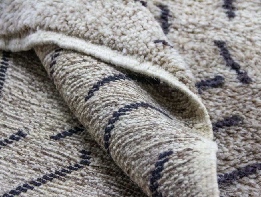 Gray And Black Beni Ouarain Rug