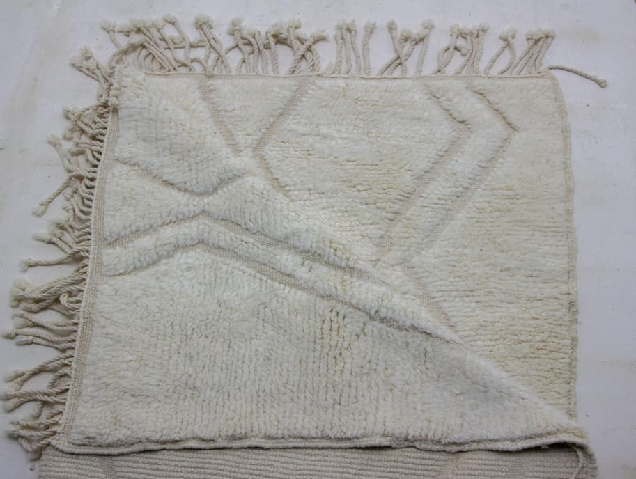 White Beni Ouarain Rug