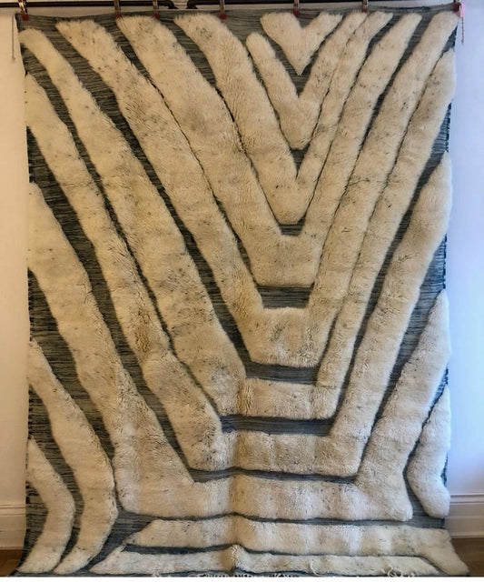 Ivory & Charcoal Beni Ouarain Rug